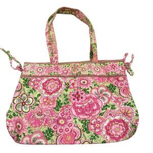 Vera Bradley Pink & Green Petal Pink Tote Bag With Floral Pattern